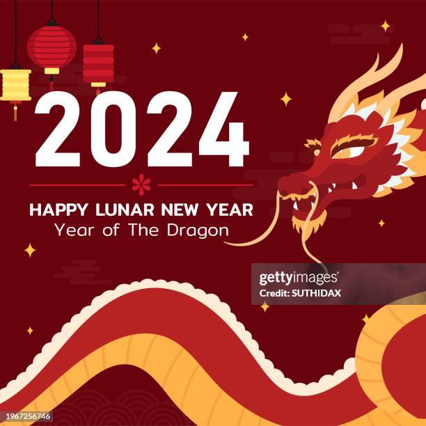 square illustration for celebrating lunar new year type one - durability concept stock illustrations