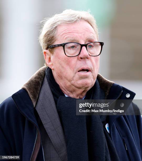 Harry Redknapp watches his horse 'Bowtogreatness' run in the Timeform Novices' Handicap Chase as he attends Festival Trials Day at Cheltenham...