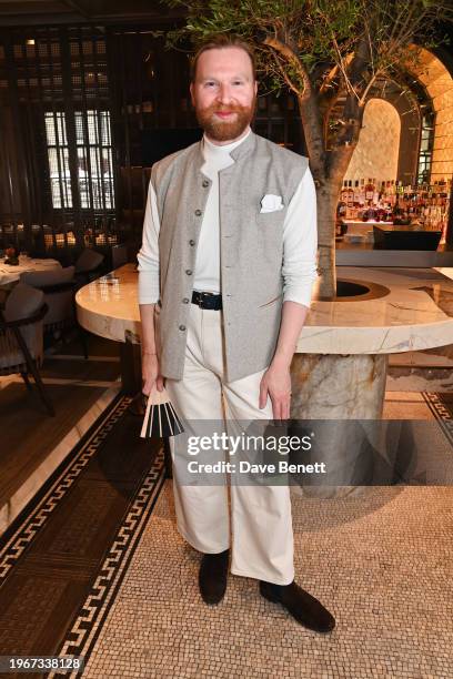 Henry Conway attends an exclusive Valentine's event hosted by Paper Moon London at at The OWO on January 31, 2024 in London, England.