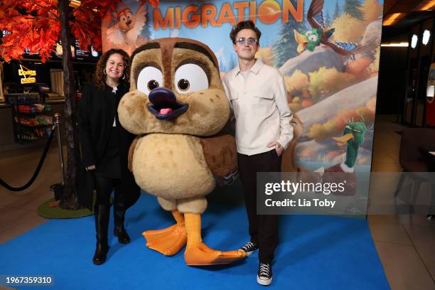 Giovanna Fletcher and Tom Fletcher attend the UK Screening of "Migration" at Vue Leicester Square on January 28, 2024 in London, England.