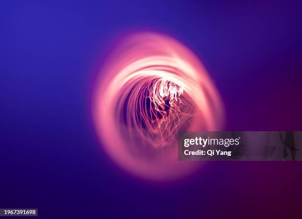 long exposure of fiber optics - modern quantum mechanics stock pictures, royalty-free photos & images