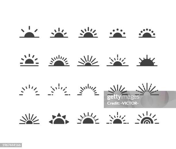 stockillustraties, clipart, cartoons en iconen met sunrise icons - classic series - sunrise