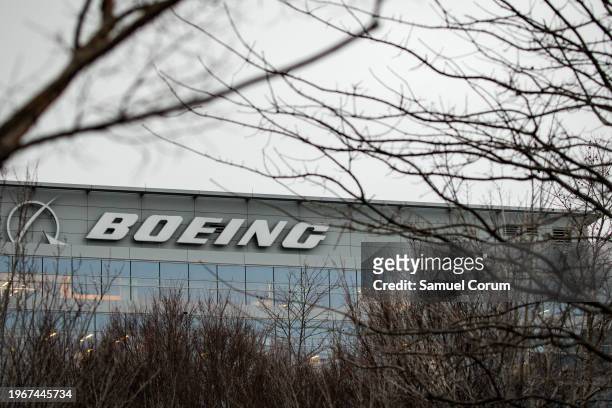 The headquarters for The Boeing Company is seen on January 31, 2024 in Arlington, Virginia. Boeing is releasing their first quarterly earnings report...