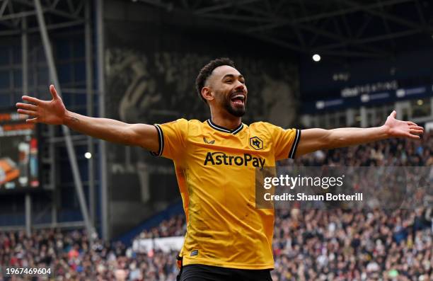 Matheus Cunha of Wolverhampton Wanderers celebrates scoring his team's second goal during the Emirates FA Cup Fourth Round match between West...