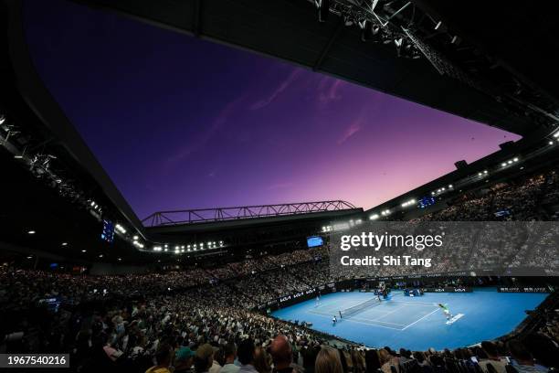 General view during the Men's Singles Final match between Jannik Sinner of Italy and Daniil Medvedev during day fifteen of the 2024 Australian Open...