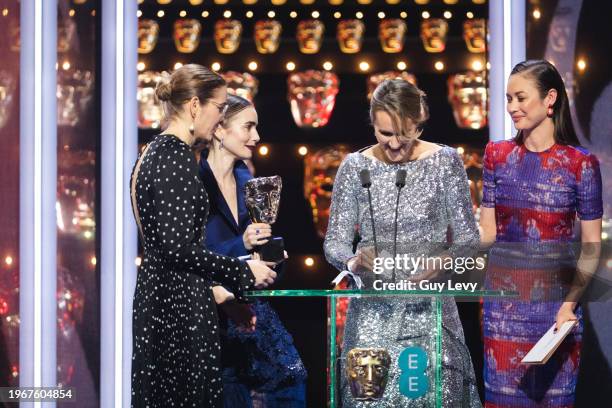 Lily Collins, Olga Kurylenko.Winners: The Favourite - Fiona Crombie, Alice Felton