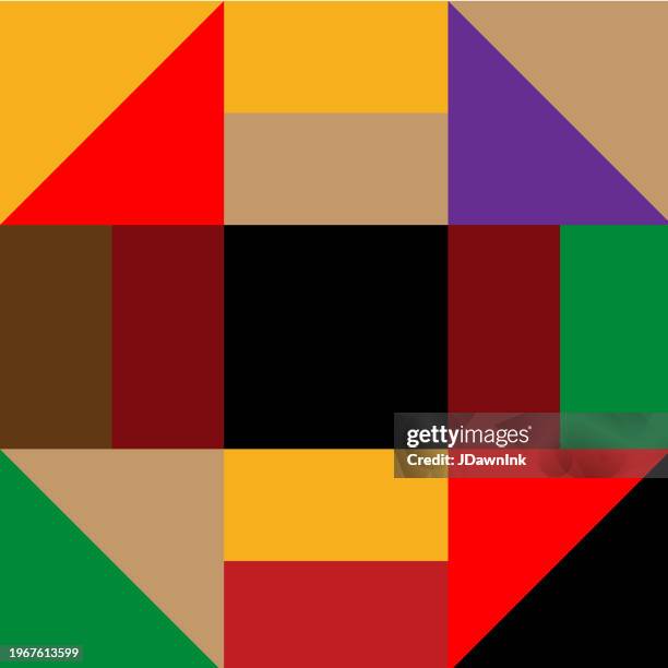 black history quilt geometric pattern for underground railroad - square pattern quilt stock illustrations