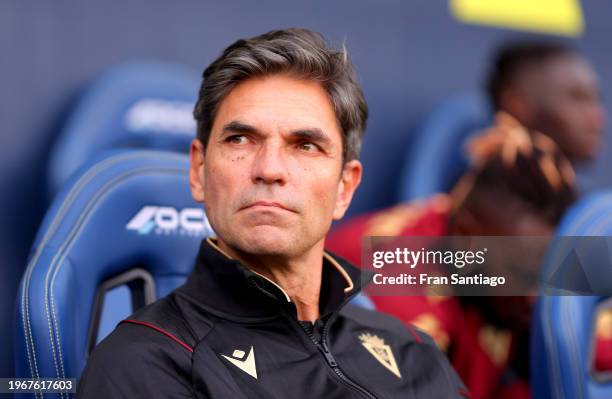 Mauricio Pellegrino, Head Coach of Cadiz CF, looks on prior to the LaLiga EA Sports match between Cadiz CF and Athletic Bilbao at Estadio Nuevo...