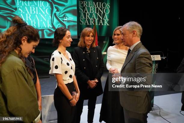 The cyclist of the Laboral Kutxa-Fundacion Euskadi team, Eneritz Vadillo, the ambassador of the Laboral Kutxa-Fundacion Euskadi women's team, Joane...