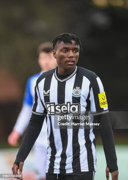 Michael Ndiweni of Newcastle United during the Premier League 2 match between Blackburn Rovers U21 and Newcastle United U21 at Lancashire FA County...