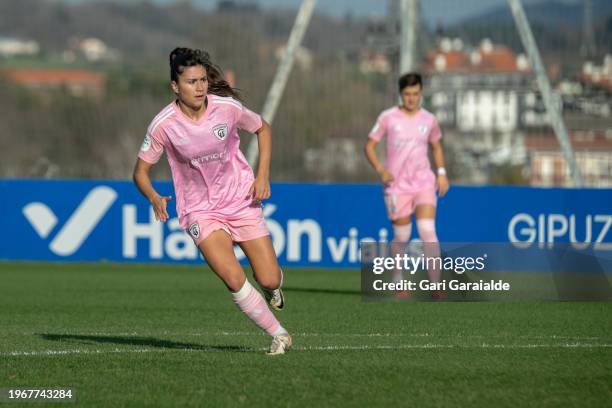 Cristina Libran of Madrid CFF in action during the Primera Division Femenina match between Real Sociedad and Madrid CFF at Zubieta field on January...