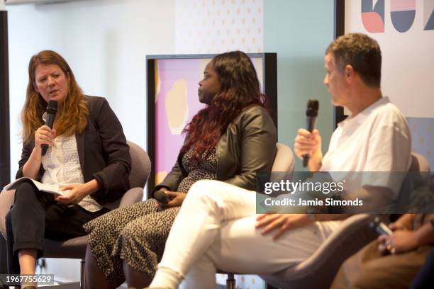 Host Hannah Patterson, Aisha Walters & Des Hamilton, Guru Live Day One.Date: Saturday 15 September 2018.Venue: BAFTA, 195 Piccadilly, London.-.Area:...