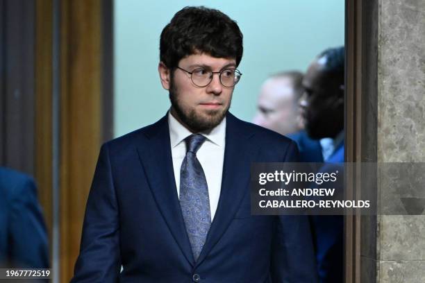 Jason Citron, CEO of Discord, arrives to testify before the US Senate Judiciary Committee hearing, "Big Tech and the Online Child Sexual Exploitation...