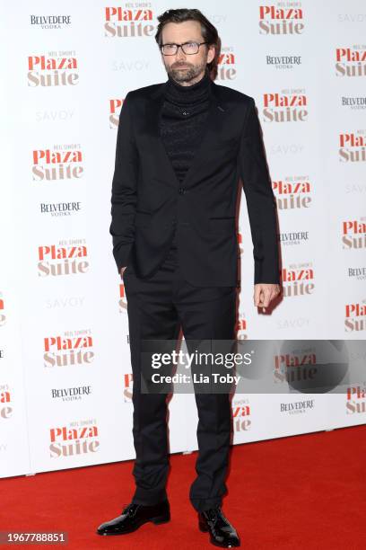 David Tennant attends the Gala Opening of "Plaza Suite" at The Savoy Theatre on January 28, 2024 in London, England.