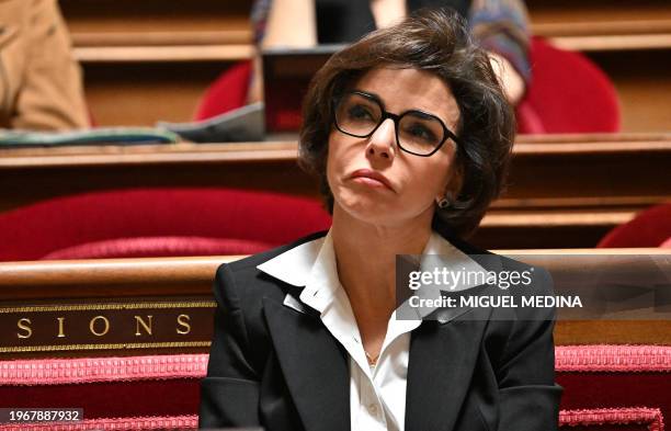 French Culture Minister Rachida Dati attends French Prime Minister's statement of general policy before the French Senate, French Parliament's upper...