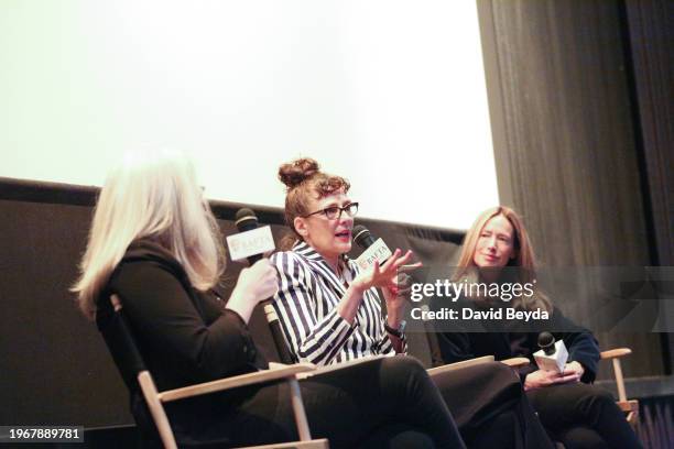 Thelma Adams, Rebecca Miller and Rachael Horovitz, Maggie's Plan.Date: 18.5.16.Venue: Sunshine Cinema, 143 East Houston Street, New York
