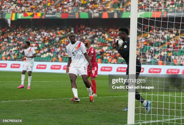 Ibrahim Kone of Guinea during the TotalEnergies CAF Africa Cup of Nations round of 16 match between Equatorial Guinea and Guinea at Alassane Ouattara...