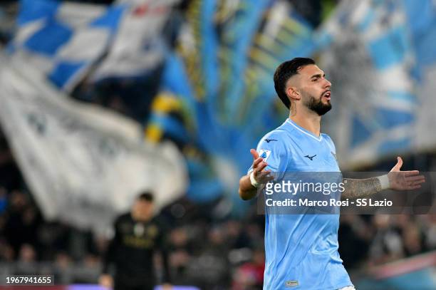 Valentin Castellanos of SS Lazio reactsduring the Serie A TIM match between SS Lazio and SSC Napoli - Serie A TIM at Stadio Olimpico on January 28,...