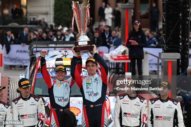 Sebastien Ogier of France and Vincent Landais of France , Thierry Neuville of Belgium and Martijn Wydaeghe of Belgium, Elfyn Evans of Great Britain...