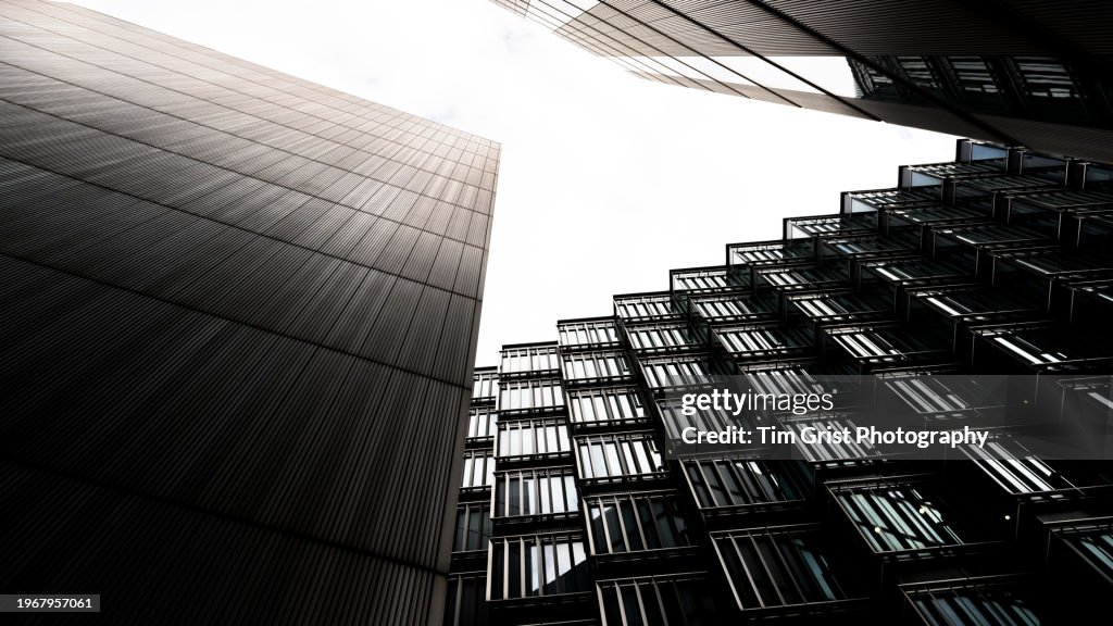 Directly Below Shot of Modern Office Buildings
