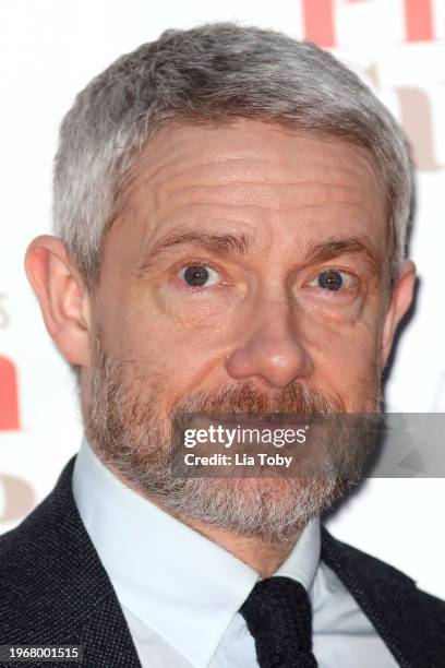 Martin Freeman attends the Gala Opening of "Plaza Suite" at The Savoy Theatre on January 28, 2024 in London, England.