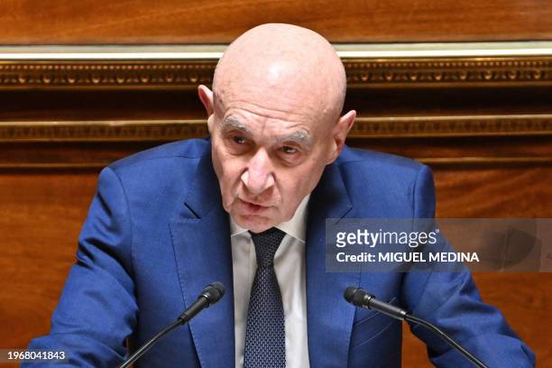 French senator and president of the 'Les Independants - Republique et Territoires' group in the Senate Claude Malhuret speaks following French Prime...