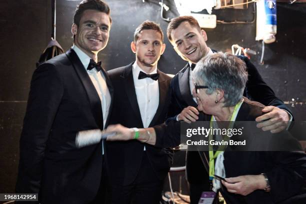 Richard Madden, Jamie Bell, Taron Egerton, EE British Academy Film Awards 2019.Date: Sunday 10 February 2019.Venue: Royal Albert Hall, Kensington...