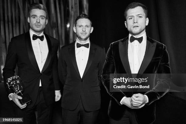 Richard Madden, Jamie Bell, Taron Egerton, EE British Academy Film Awards 2019.Date: Sunday 10 February 2019.Venue: Royal Albert Hall, Kensington...