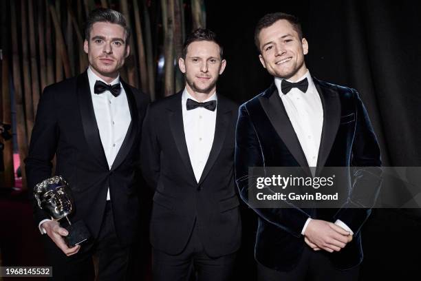 Richard Madden, Jamie Bell, Taron Egerton, EE British Academy Film Awards 2019.Date: Sunday 10 February 2019.Venue: Royal Albert Hall, Kensington...