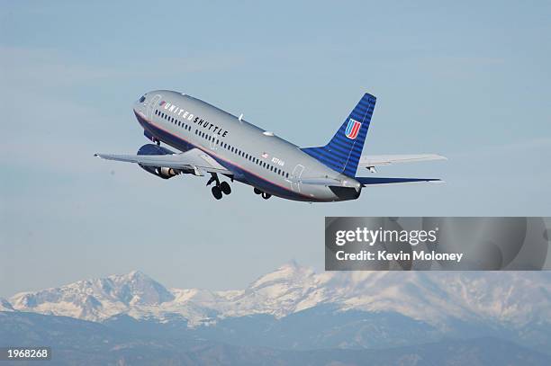 United Airlines jet jet takes off from Denver International Airport December 10, 2002 in Denver, Colorado. Bankrupt United Airlines parent UAL Corp....