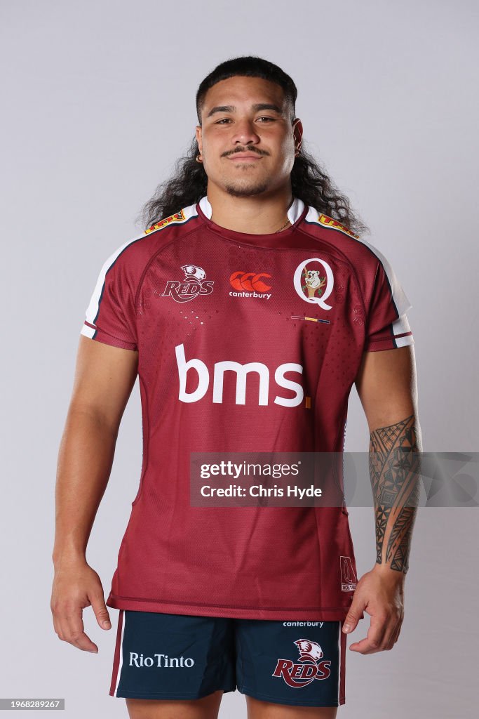George Tancred Rugby George Blake poses during the Queensland Reds 2024 Super Rugby ...