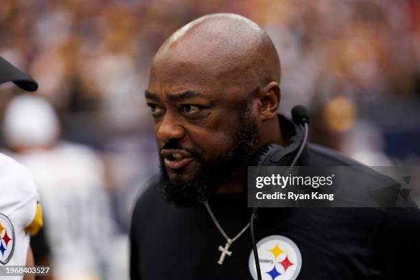 Mike Tomlin of the Pittsburgh Steelers looks on from the sideline prior to an NFL football game against the Houston Texans, Sunday at NRG Stadium on...