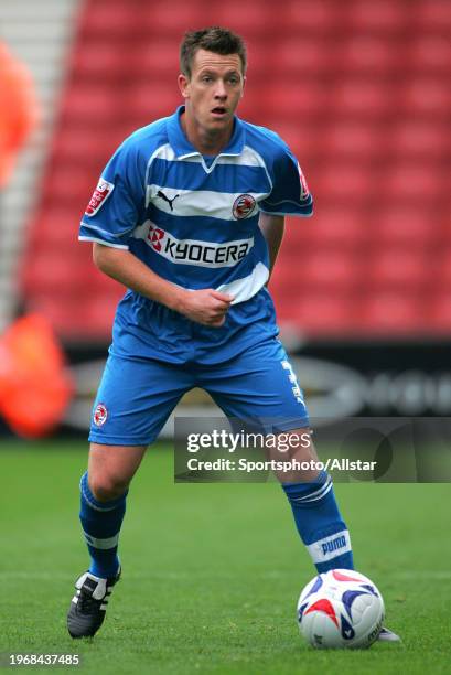 Nicky Shorey of Reading on the ball during the Premier League match between Stoke City and Reading at Britannia Stadium on October 22, 2005 in Stoke,...