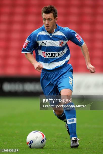 Nicky Shorey of Reading on the ball during the Premier League match between Stoke City and Reading at Britannia Stadium on October 22, 2005 in Stoke,...