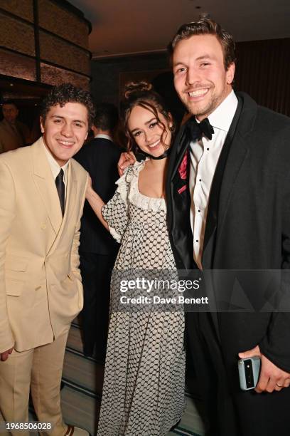 Dylan Llewellyn, Rose Williams and Leo Suter attend the Vanity Fair EE Rising Star Party at Pavyllon London, Four Seasons Hotel Park Lane, alongside...