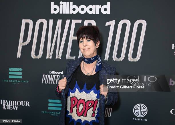 Diane Warren at the Billboard Power 100 Event held at NeueHouse Hollywood on January 31, 2024 in Los Angeles, California.