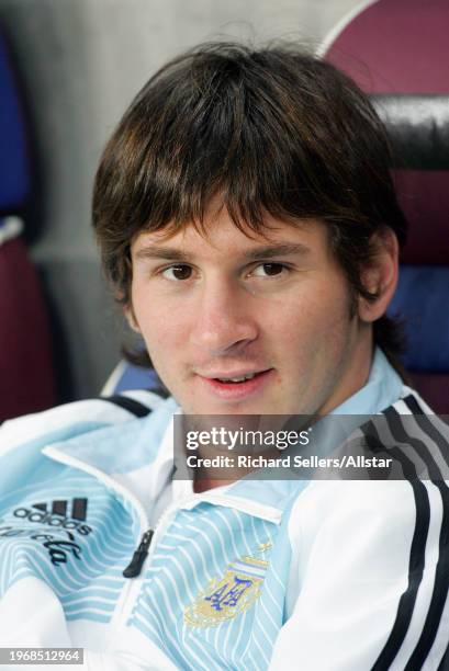 November 12: Lionel Messi of Argentina before the International Friendly match between England and Argentina at Stade De Geneve on November 12, 2005...