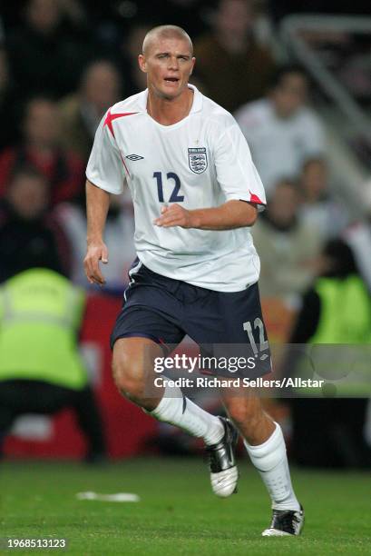 November 12: Paul Konchesky of England running during the International Friendly match between England and Argentina at Stade De Geneve on November...