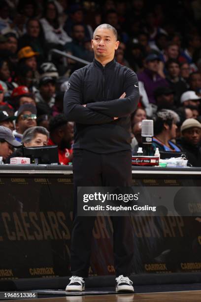 Head Coach Tyronn Lue of the LA Clippers looks on during the game on January 31, 2024 at Capital One Arena in Washington, DC. NOTE TO USER: User...