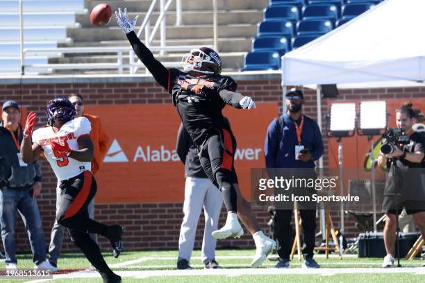 American linebacker Nathaniel Watson of Mississippi State during the American Team practice for the Reese's Senior Bowl on January 31, 2024 at...