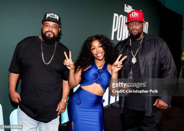 Punch, SZA and Anthony "Top Dawg" Tiffith at the Billboard Power 100 Event held at NeueHouse Hollywood on January 31, 2024 in Los Angeles,...