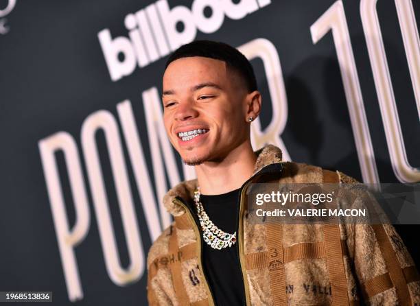 Rapper Lil Mosey attends the Billboard Power 100 at NeueHouse Hollywood in Los Angeles on January 31, 2024.