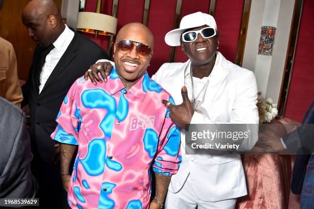 Jermaine Dupri and Flava Flav at the Black Music Action Coalition Music Maker Dinner, in association with ASCAP, held at Delilah on January 31, 2024...
