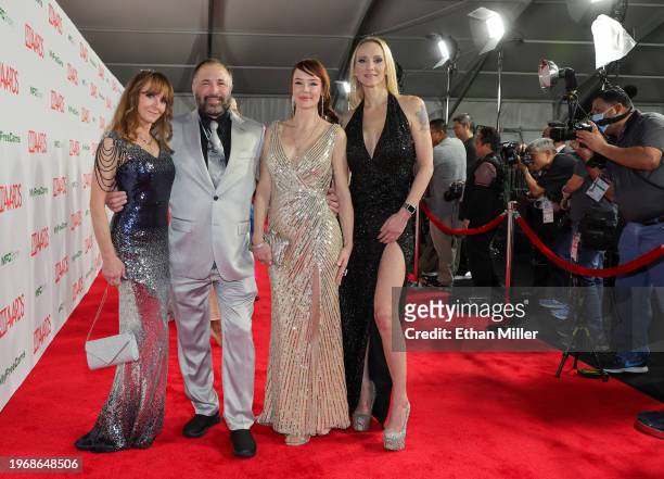 Cyndi Sinclair, Miles Long, Audrey Hollander and Mimi Ivey attend the 2024 Adult Video News Awards at Resorts World Las Vegas on January 27, 2024 in...