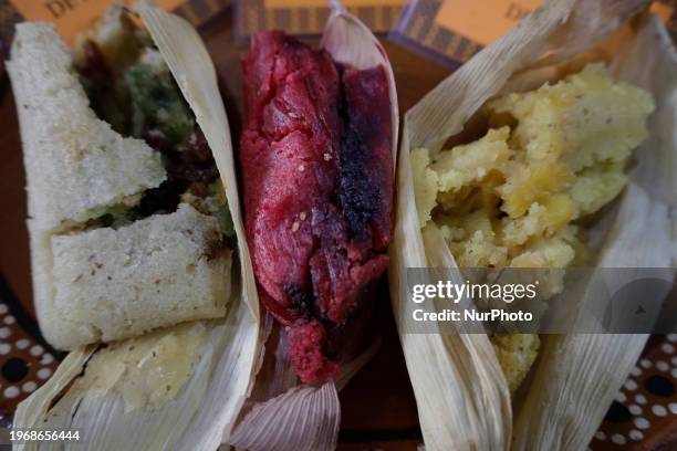 Tamales are being viewed at the Tamal Fair in the Iztapalapa mayor's office in Mexico City, during the celebration of Candlemas Day, which marks the...