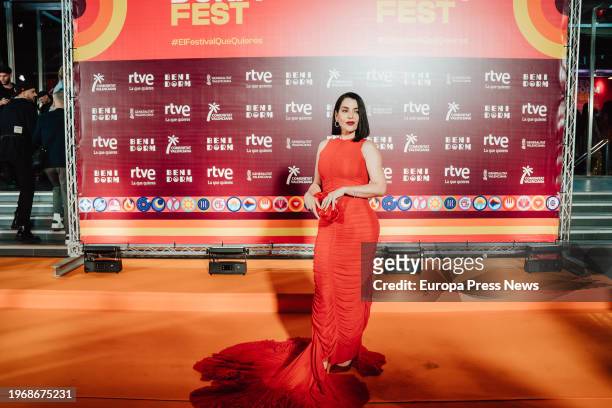 Singer Ruth Lorenzo poses during the orange carpet of the Benidorm Fest, at the Benidorm Palace, on January 28 in Benidorm, Alicante, Valencian...