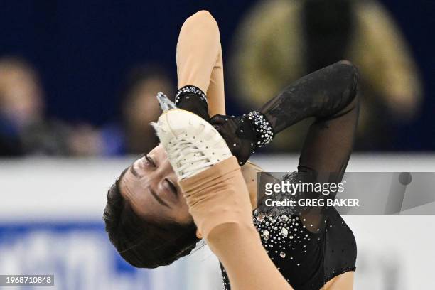 Hong Kong's Joanna So performs during the women's short program in the ISU Four Continents Figure Skating Championships in Shanghai on February 1,...