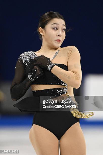 Hong Kong's Joanna So performs during the women's short program in the ISU Four Continents Figure Skating Championships in Shanghai on February 1,...