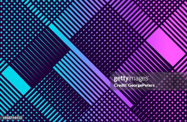 background with diagonal stripes and geometric shapes - angled perspective lines stock illustrations