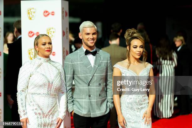 Kirsty Leigh-Porter, Kieron Richardson and Stephanie Davis, Virgin Media British Academy Television Awards.Date: Sunday 12 May 2019.Venue: Royal...